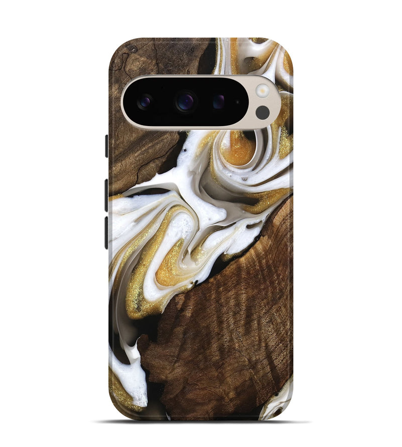 Pixel 9 Pro Wood Live Edge Phone Case - Keyla (Black & White, 741608)