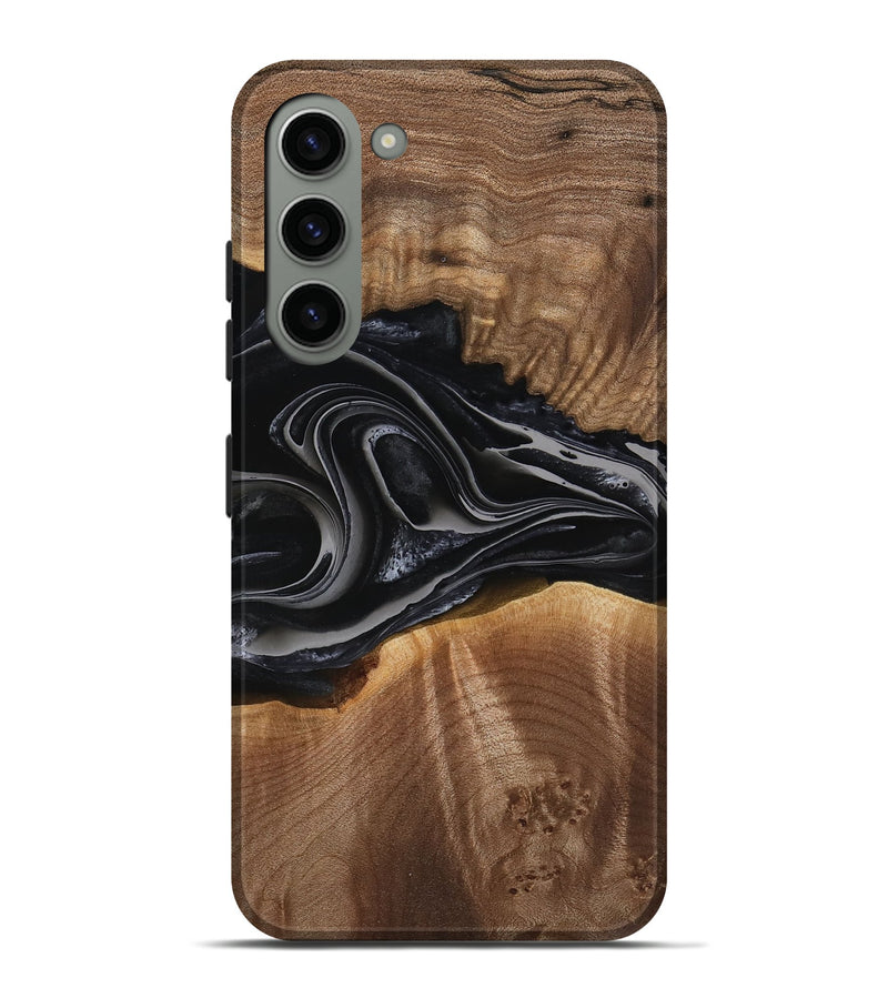 Galaxy S23 Plus Wood Live Edge Phone Case - Arabela (Black & White, 741609)