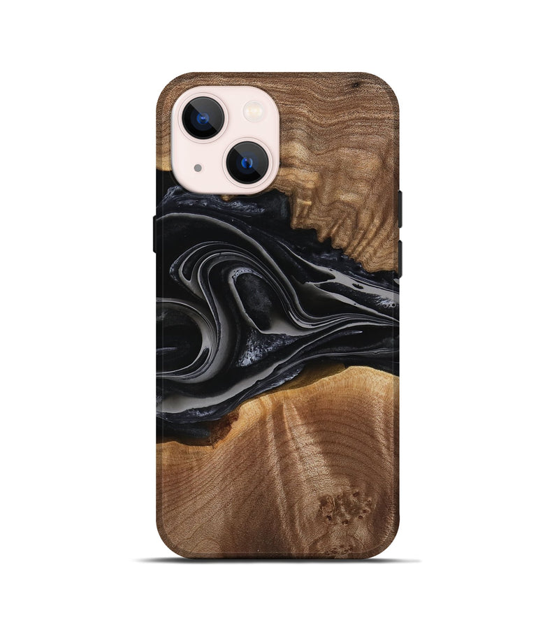 iPhone 13 mini Wood Live Edge Phone Case - Arabela (Black & White, 741609)