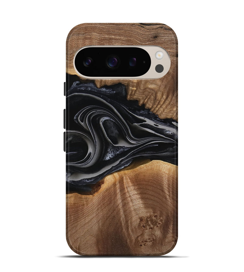 Pixel 9 Pro Wood Live Edge Phone Case - Arabela (Black & White, 741609)