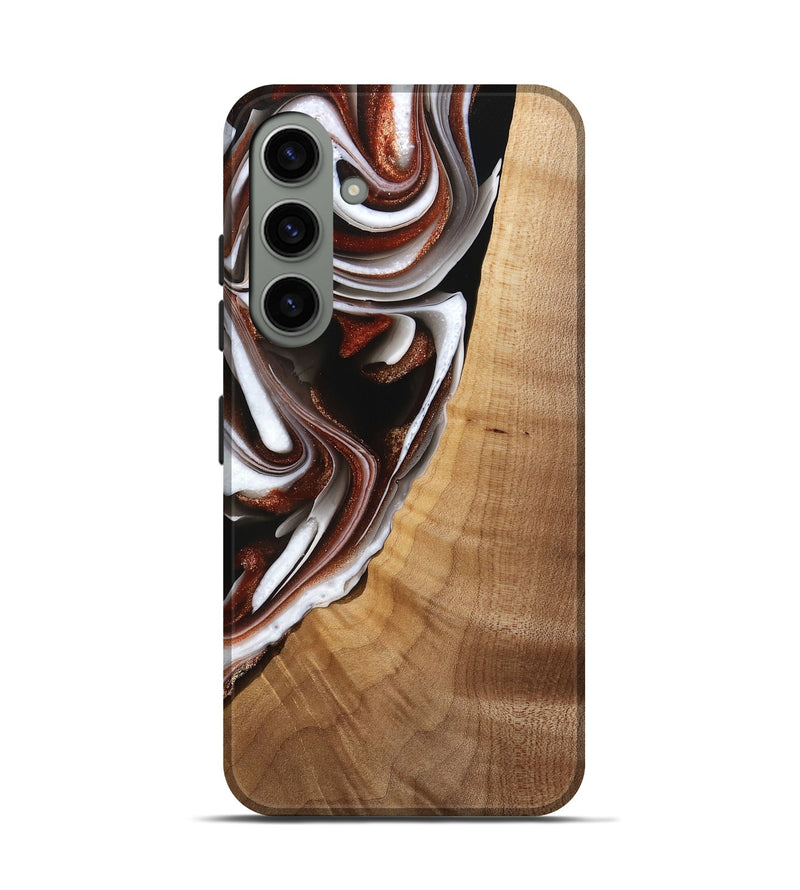 Galaxy S24 Wood Live Edge Phone Case - Verner (Black & White, 741610)