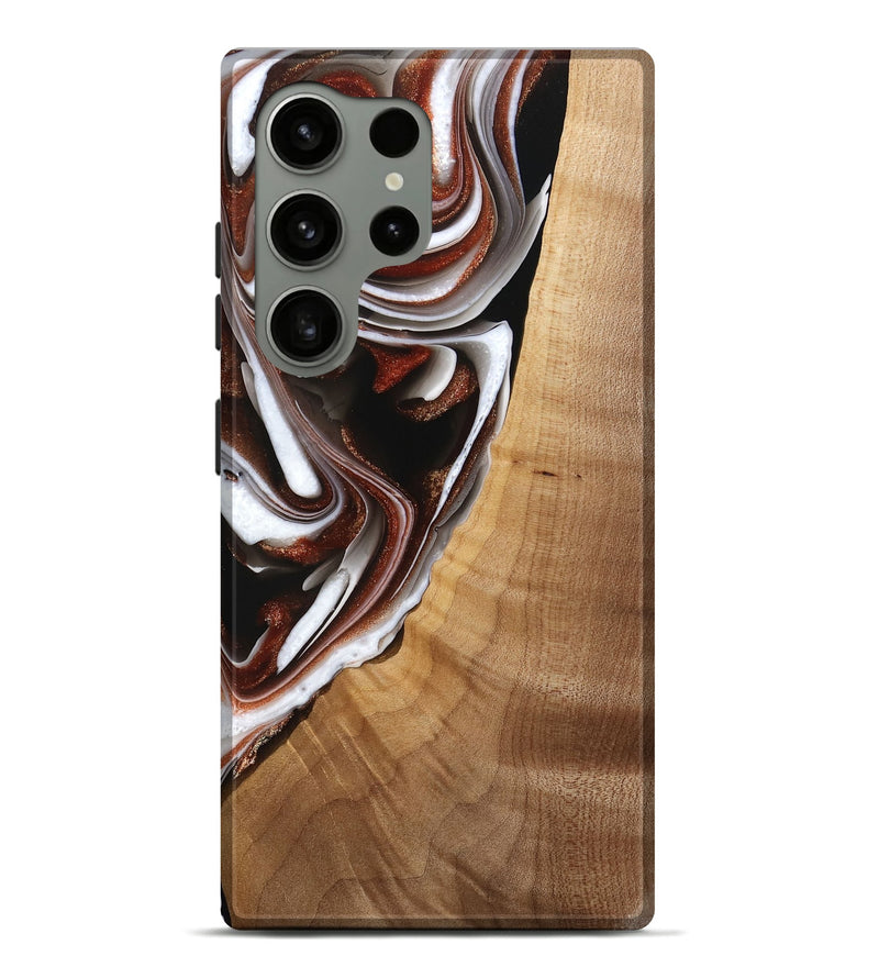 Galaxy S24 Ultra Wood Live Edge Phone Case - Verner (Black & White, 741610)