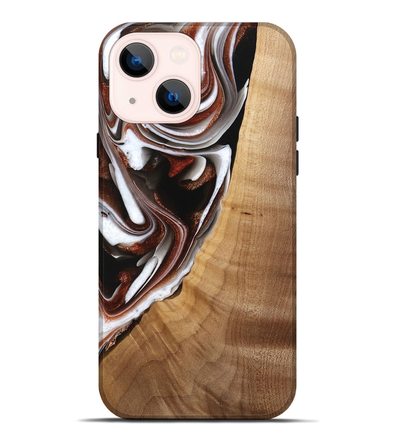 iPhone 14 Plus Wood Live Edge Phone Case - Verner (Black & White, 741610)