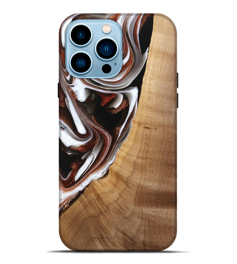 iPhone 14 Pro Max Wood Live Edge Phone Case - Verner (Black & White, 741610)