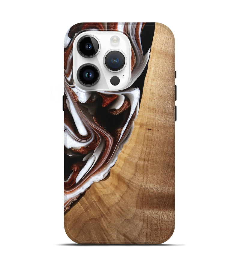 iPhone 15 Pro Wood Live Edge Phone Case - Verner (Black & White, 741610)