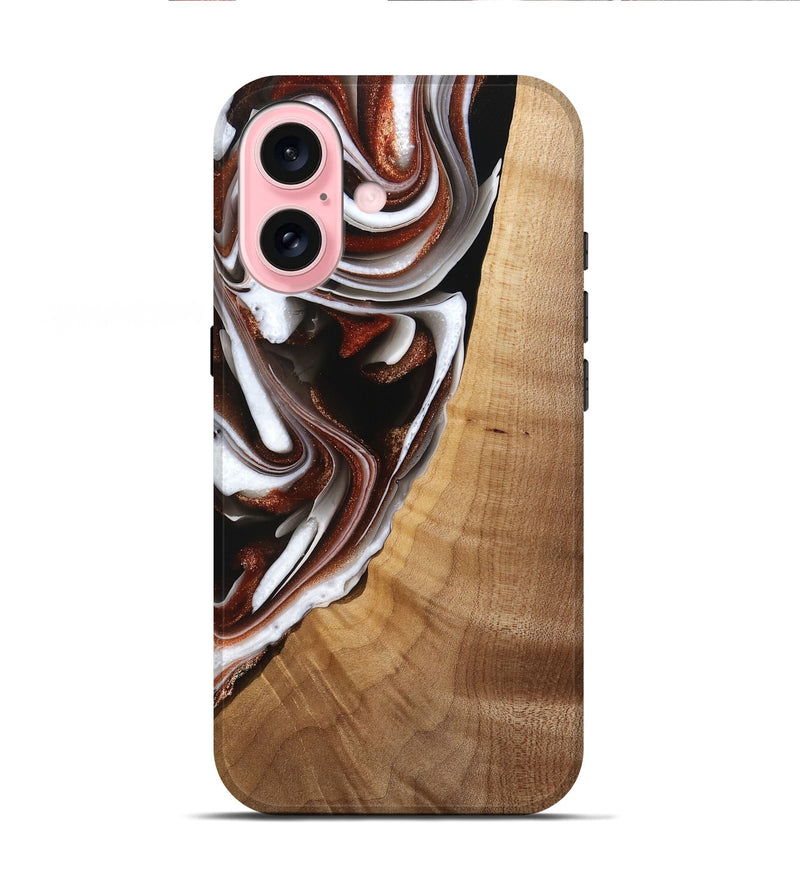 iPhone 16 Wood Live Edge Phone Case - Verner (Black & White, 741610)