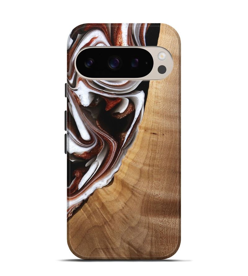 Pixel 9 Pro Wood Live Edge Phone Case - Verner (Black & White, 741610)