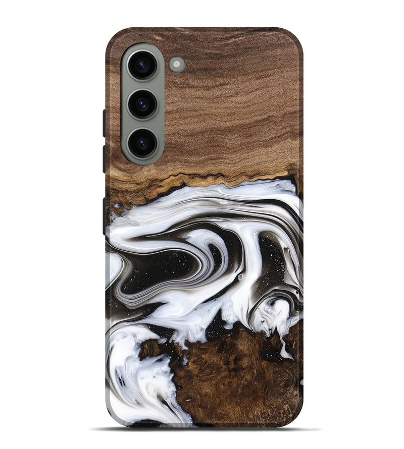 Galaxy S23 Plus Wood Live Edge Phone Case - Lucious (Black & White, 741611)