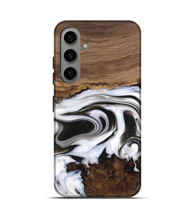 Galaxy S24 Wood Live Edge Phone Case - Lucious (Black & White, 741611)