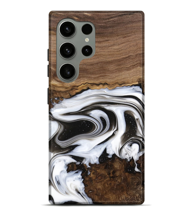 Galaxy S24 Ultra Wood Live Edge Phone Case - Lucious (Black & White, 741611)