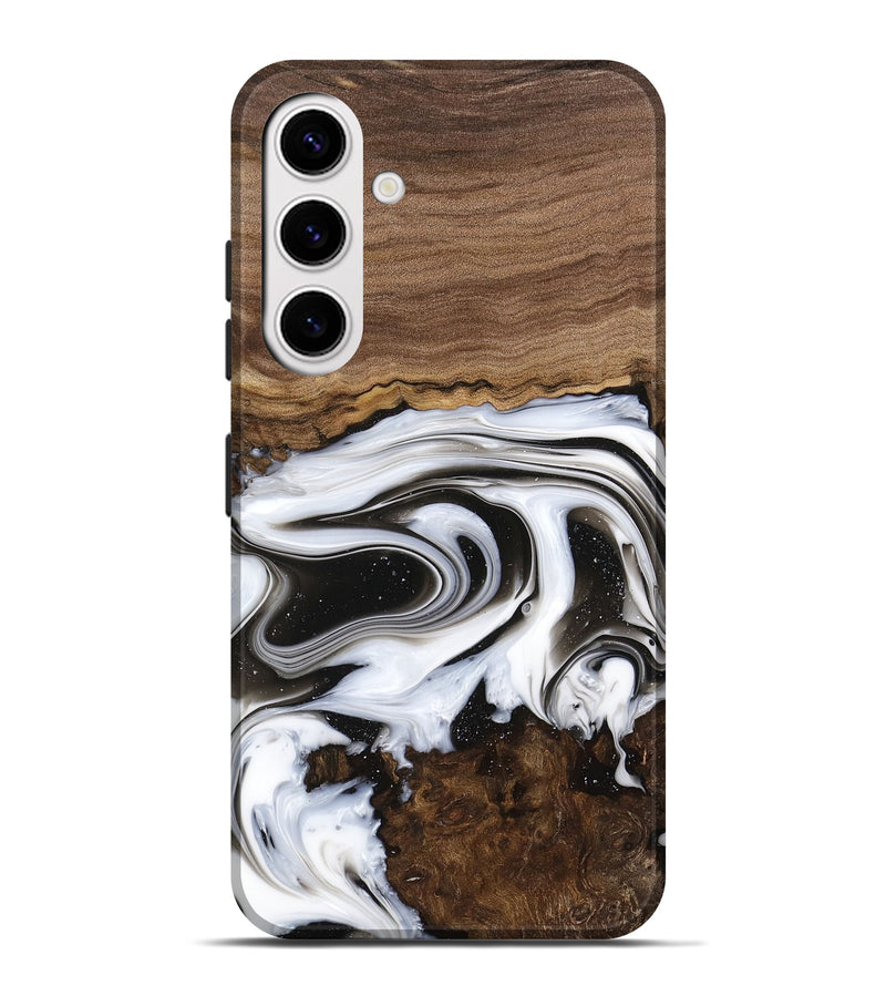 Galaxy S25 Plus Wood Live Edge Phone Case - Lucious (Black & White, 741611)