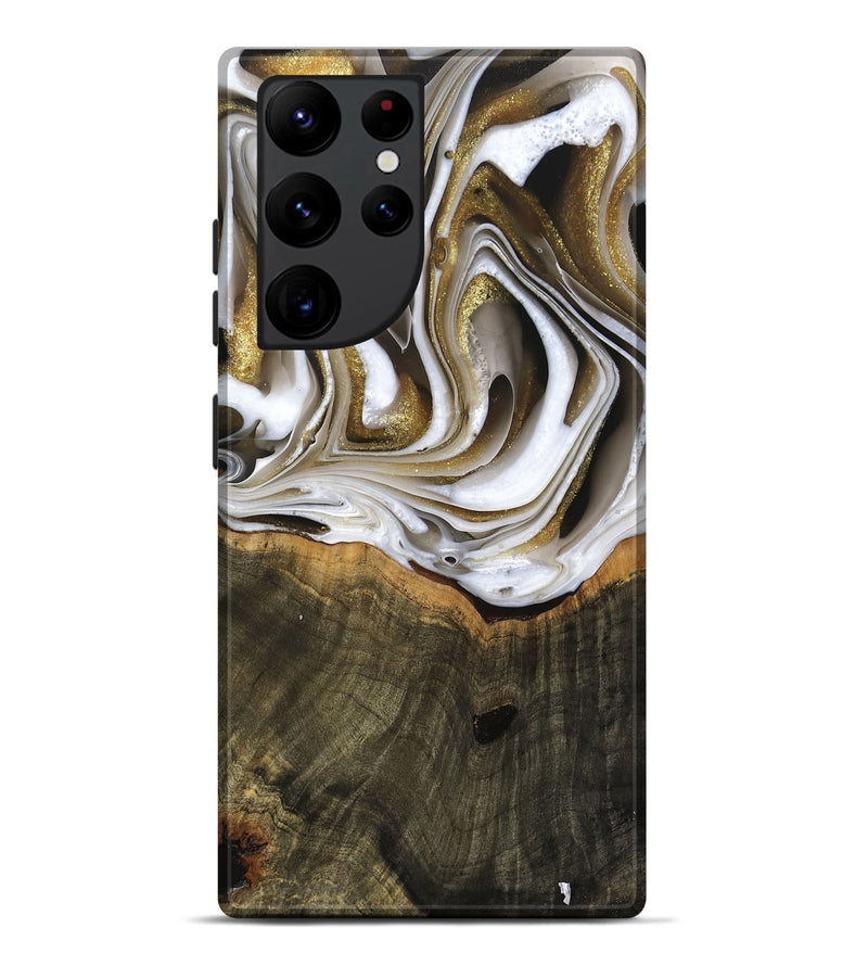 Galaxy S22 Ultra Wood Live Edge Phone Case - Skyla (Black & White, 741612)