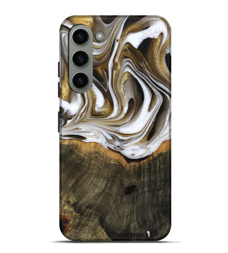 Galaxy S23 Plus Wood Live Edge Phone Case - Skyla (Black & White, 741612)