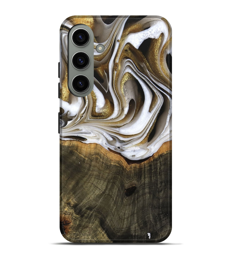 Galaxy S24 Plus Wood Live Edge Phone Case - Skyla (Black & White, 741612)