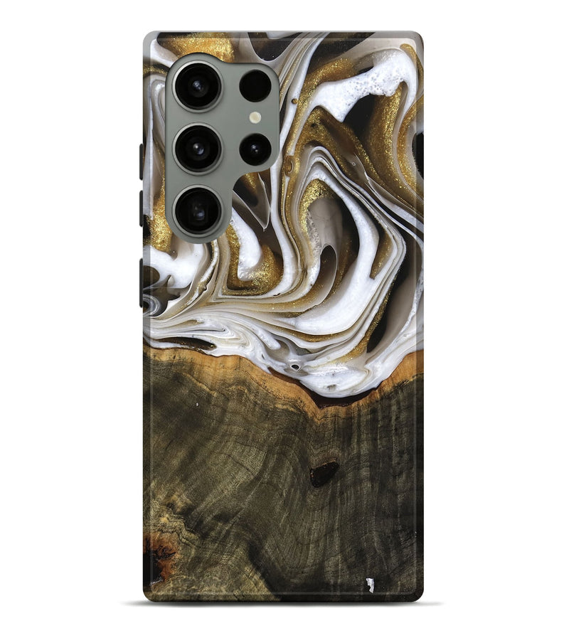 Galaxy S24 Ultra Wood Live Edge Phone Case - Skyla (Black & White, 741612)