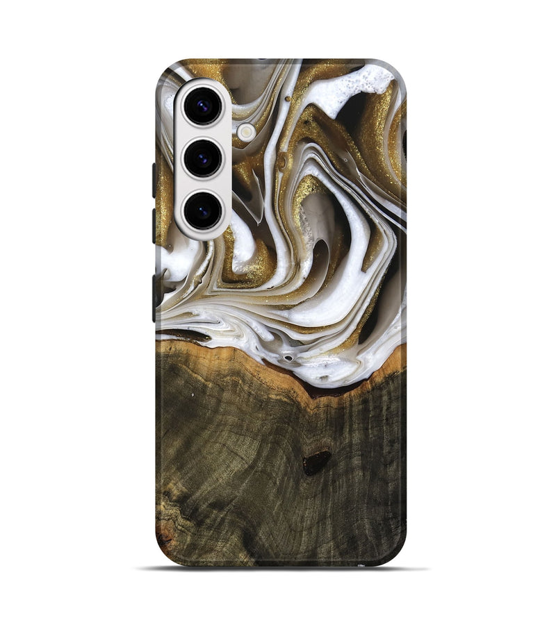 Galaxy S25 Wood Live Edge Phone Case - Skyla (Black & White, 741612)