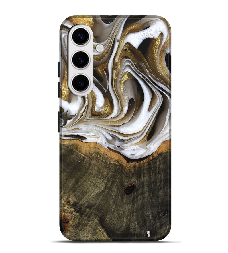 Galaxy S25 Plus Wood Live Edge Phone Case - Skyla (Black & White, 741612)