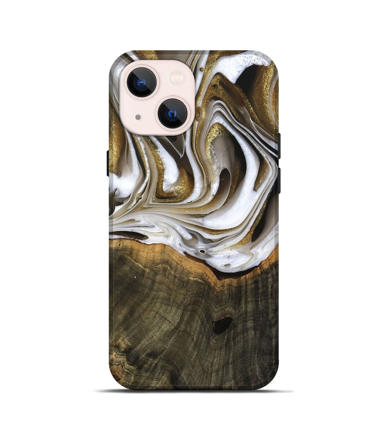 iPhone 13 mini Wood Live Edge Phone Case - Skyla (Black & White, 741612)