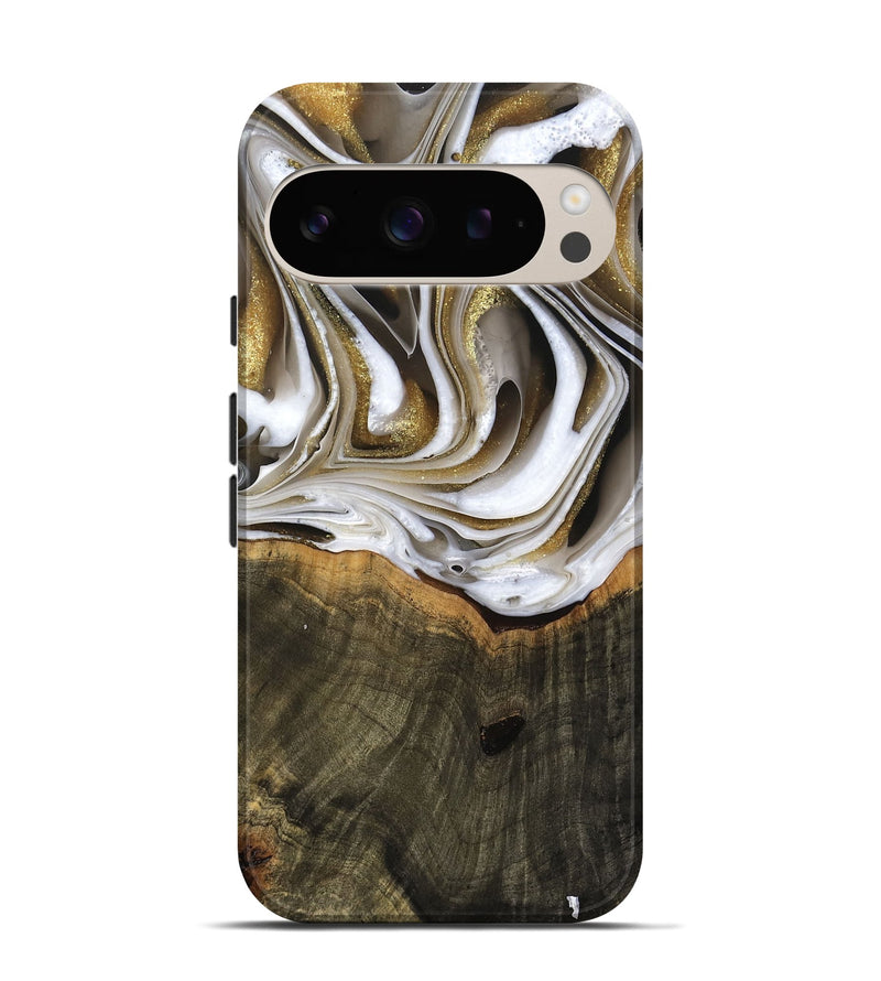 Pixel 9 Wood Live Edge Phone Case - Skyla (Black & White, 741612)