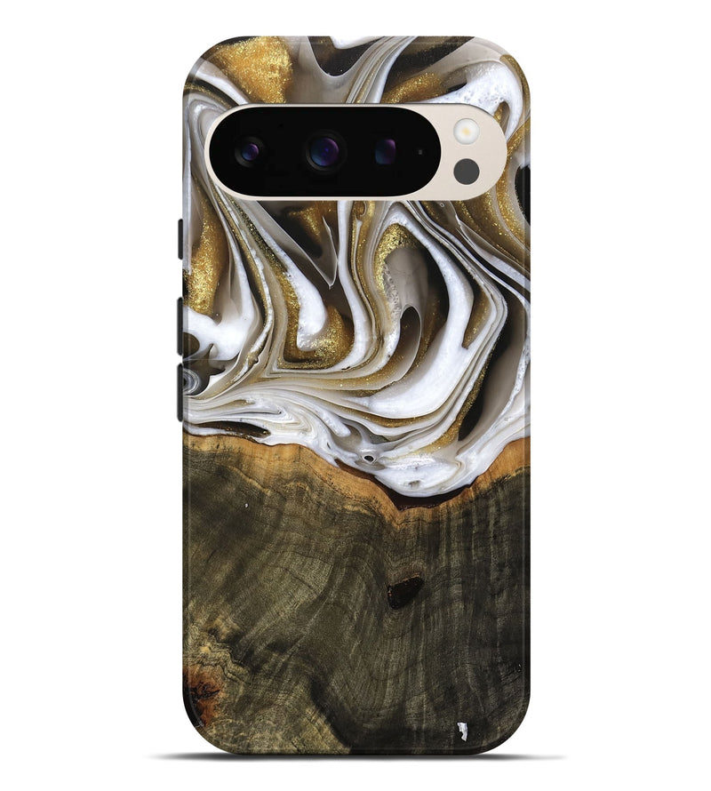 Pixel 9 Pro XL Wood Live Edge Phone Case - Skyla (Black & White, 741612)