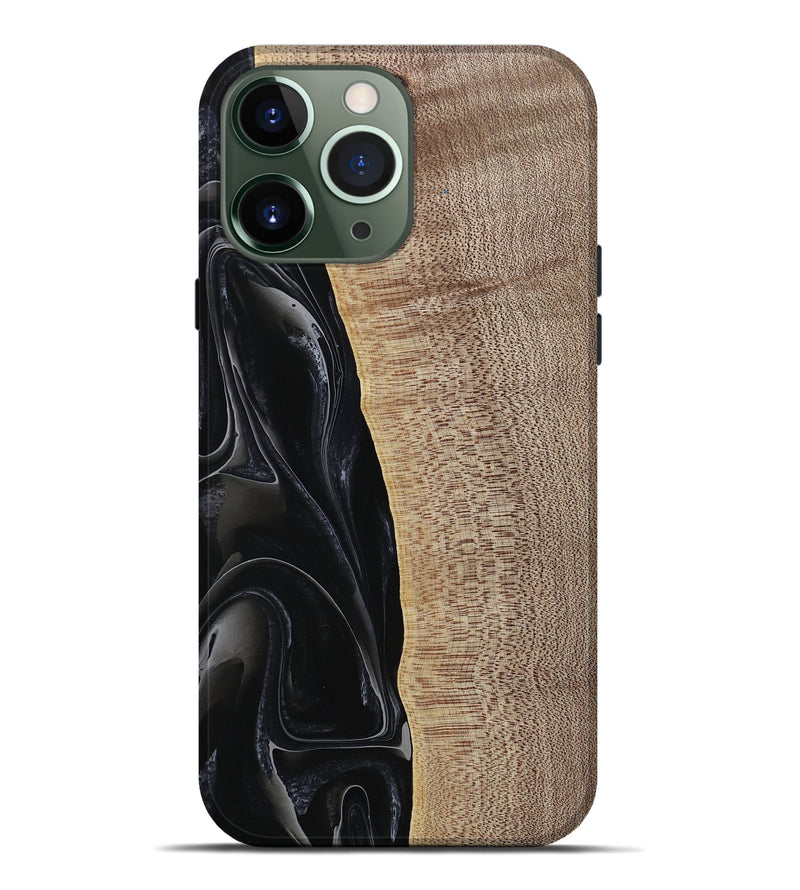 iPhone 13 Pro Max Wood Live Edge Phone Case - Kyan (Black & White, 741613)