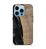 iPhone 14 Pro Wood Live Edge Phone Case - Kyan (Black & White, 741613)