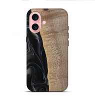 iPhone 16 Wood Live Edge Phone Case - Kyan (Black & White, 741613)