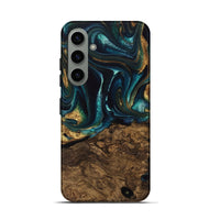 Galaxy S24 Wood Live Edge Phone Case - Susanna (Teal & Gold, 741616)