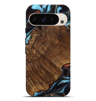 Pixel 9 Pro XL Wood Live Edge Phone Case - Pamelia (Teal & Gold, 741621)