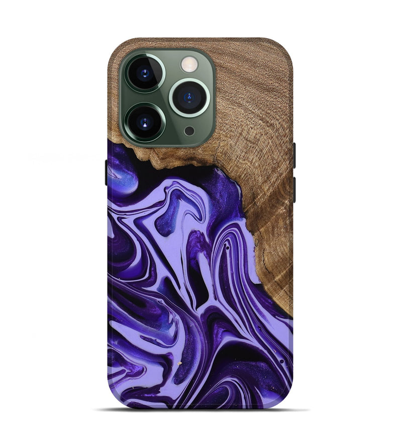 iPhone 13 Pro Wood Live Edge Phone Case - Zola (Purple, 741622)