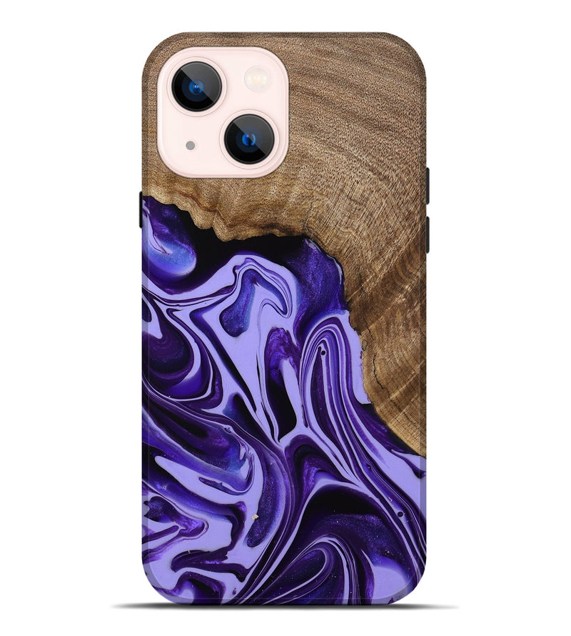 iPhone 14 Plus Wood Live Edge Phone Case - Zola (Purple, 741622)