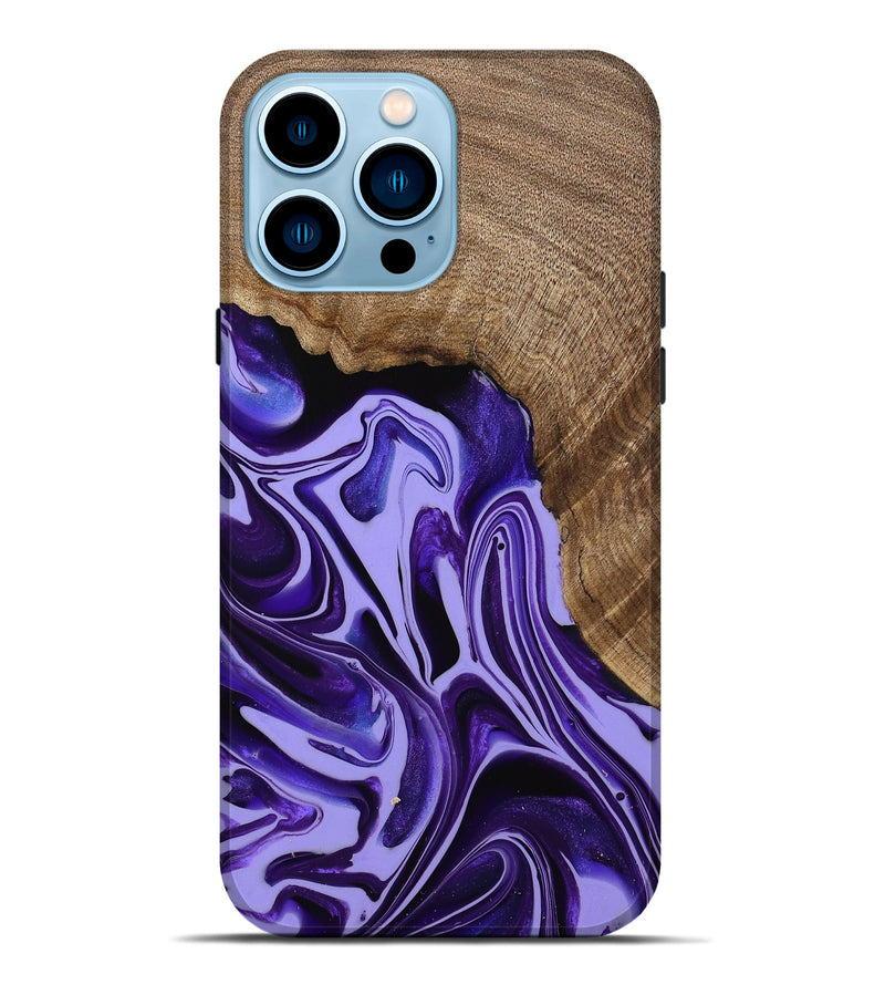 iPhone 14 Pro Max Wood Live Edge Phone Case - Zola (Purple, 741622)