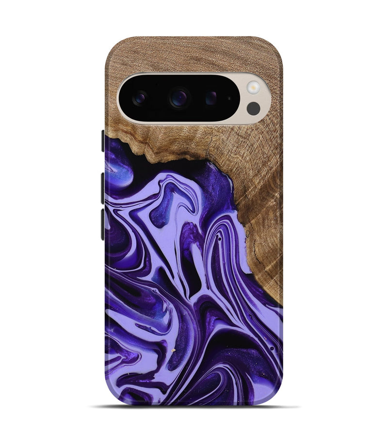 Pixel 9 Pro Wood Live Edge Phone Case - Zola (Purple, 741622)