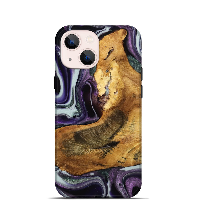 iPhone 13 mini Wood Live Edge Phone Case - Trudie (Purple, 741623)