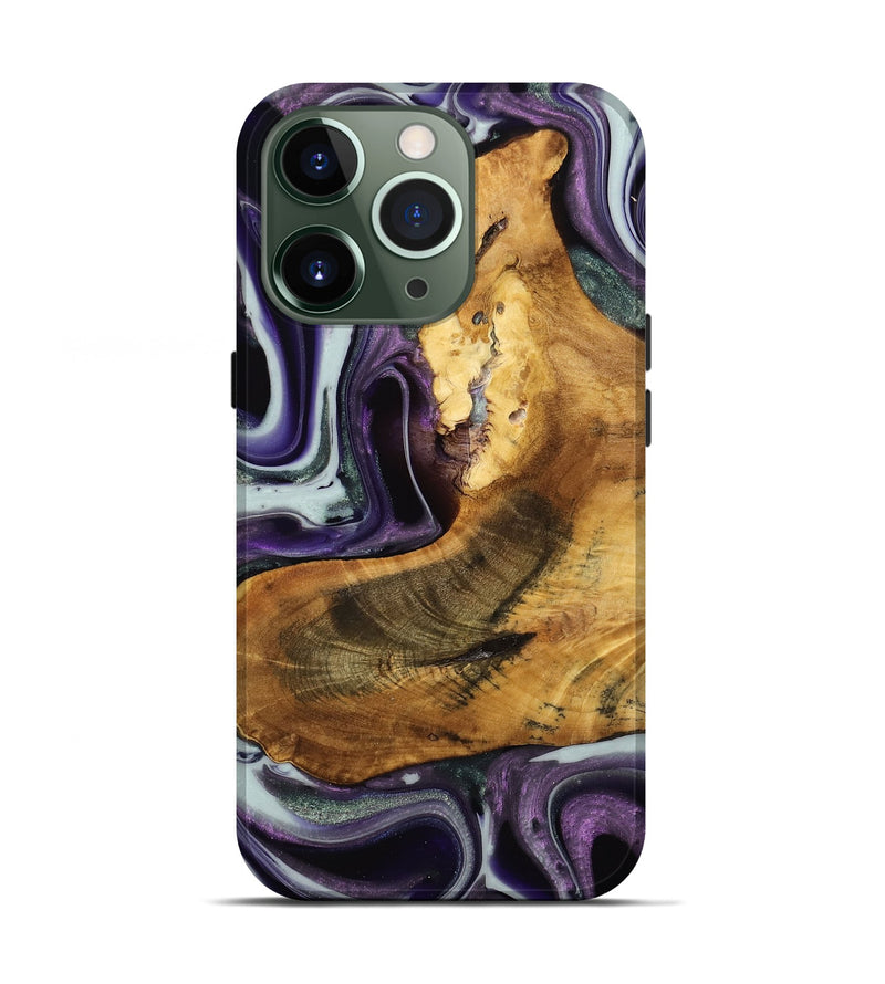 iPhone 13 Pro Wood Live Edge Phone Case - Trudie (Purple, 741623)