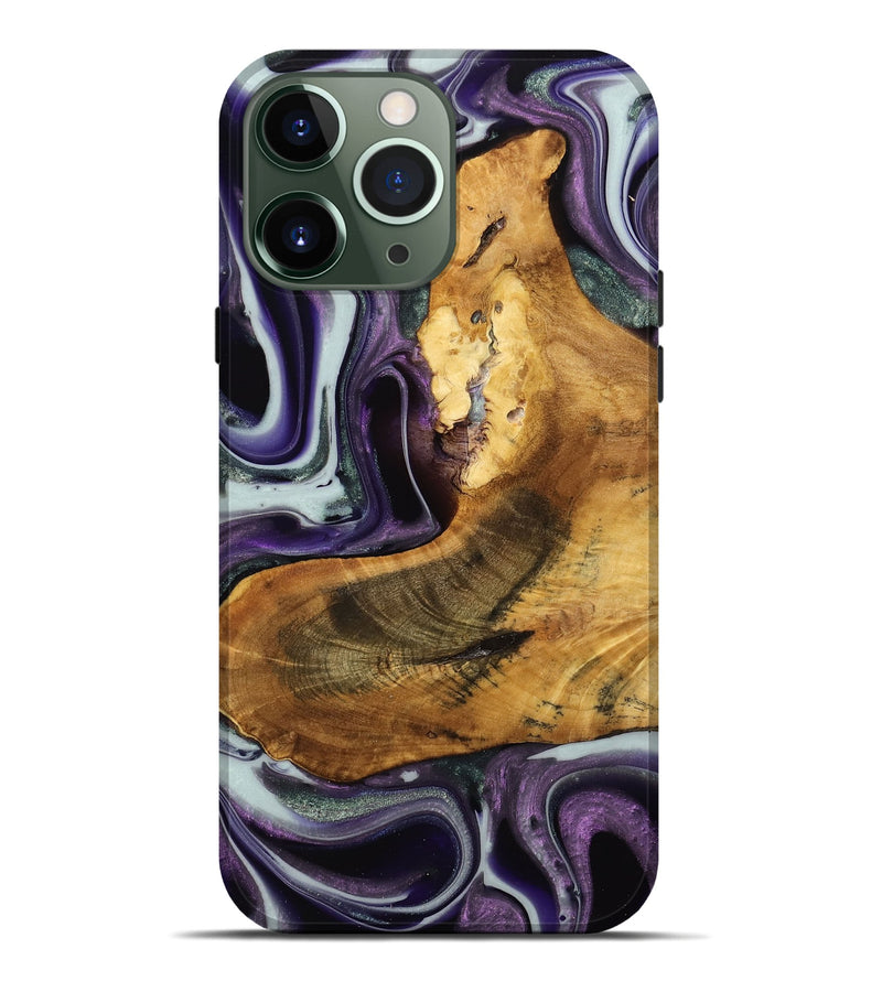 iPhone 13 Pro Max Wood Live Edge Phone Case - Trudie (Purple, 741623)