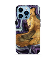 iPhone 14 Pro Wood Live Edge Phone Case - Trudie (Purple, 741623)