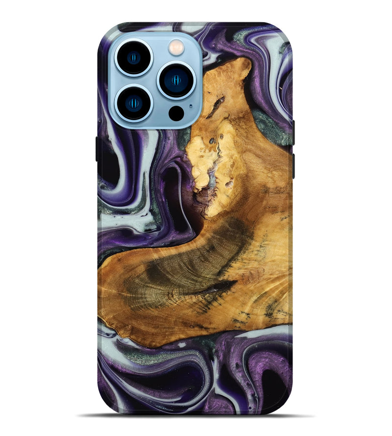 iPhone 14 Pro Max Wood Live Edge Phone Case - Trudie (Purple, 741623)