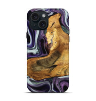 iPhone 15 Wood Live Edge Phone Case - Trudie (Purple, 741623)