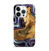 iPhone 15 Pro Wood Live Edge Phone Case - Trudie (Purple, 741623)