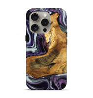 iPhone 16 Pro Wood Live Edge Phone Case - Trudie (Purple, 741623)