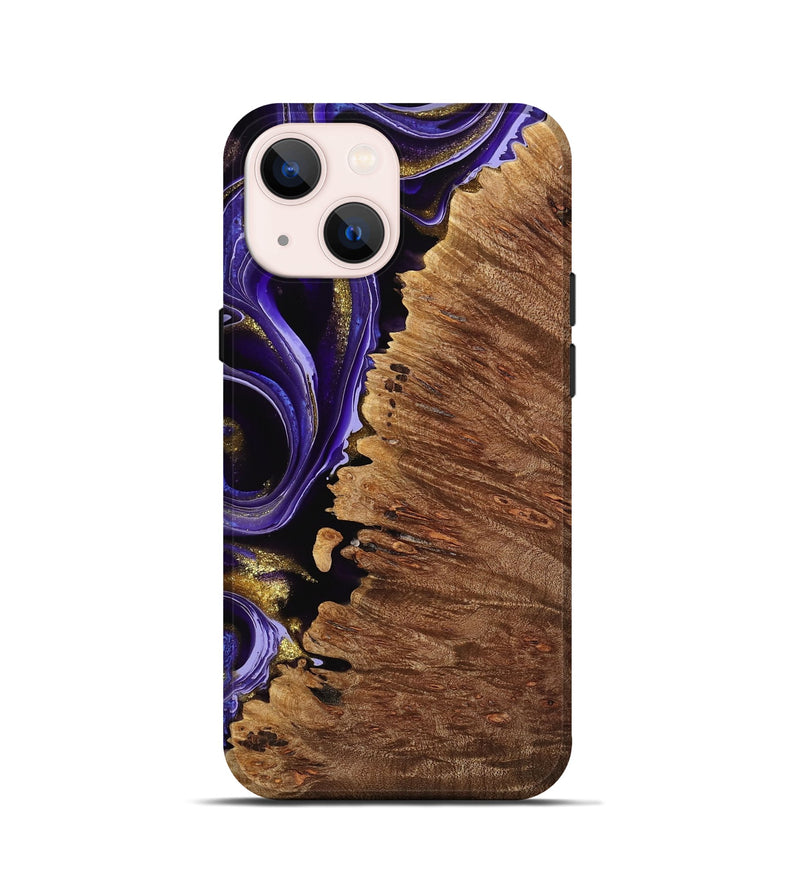 iPhone 13 mini Wood Live Edge Phone Case - Marvel (Purple, 741624)