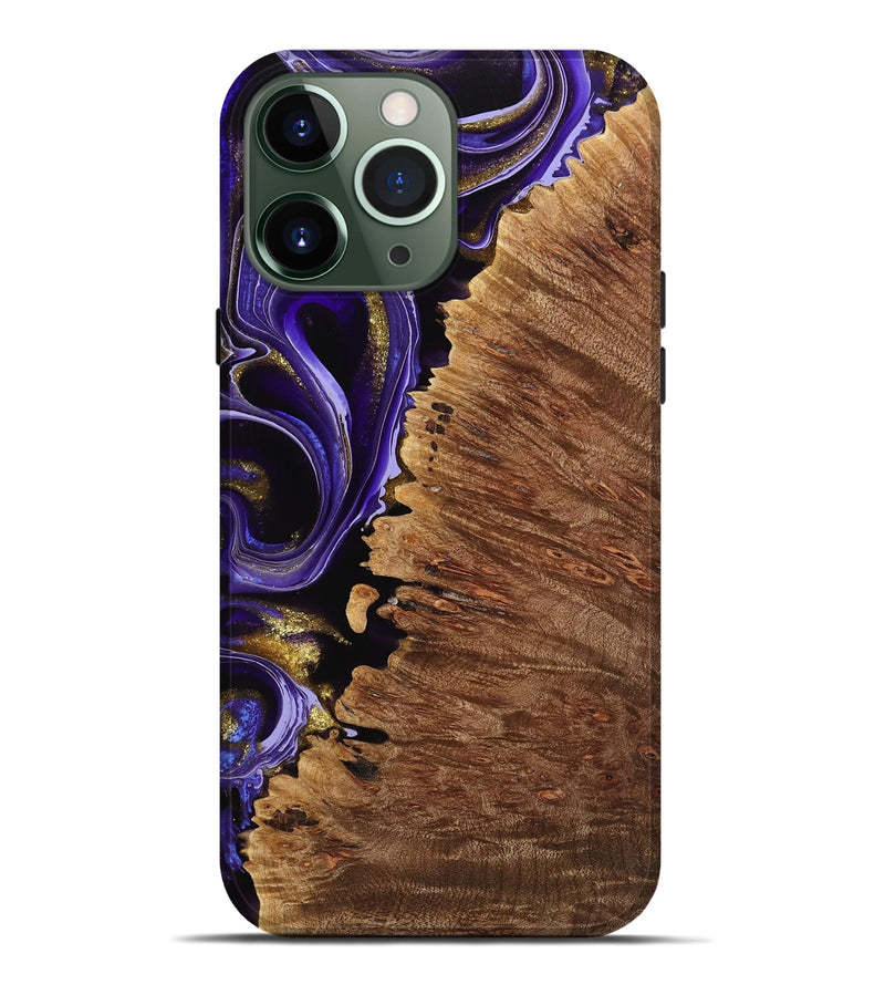 iPhone 13 Pro Max Wood Live Edge Phone Case - Marvel (Purple, 741624)