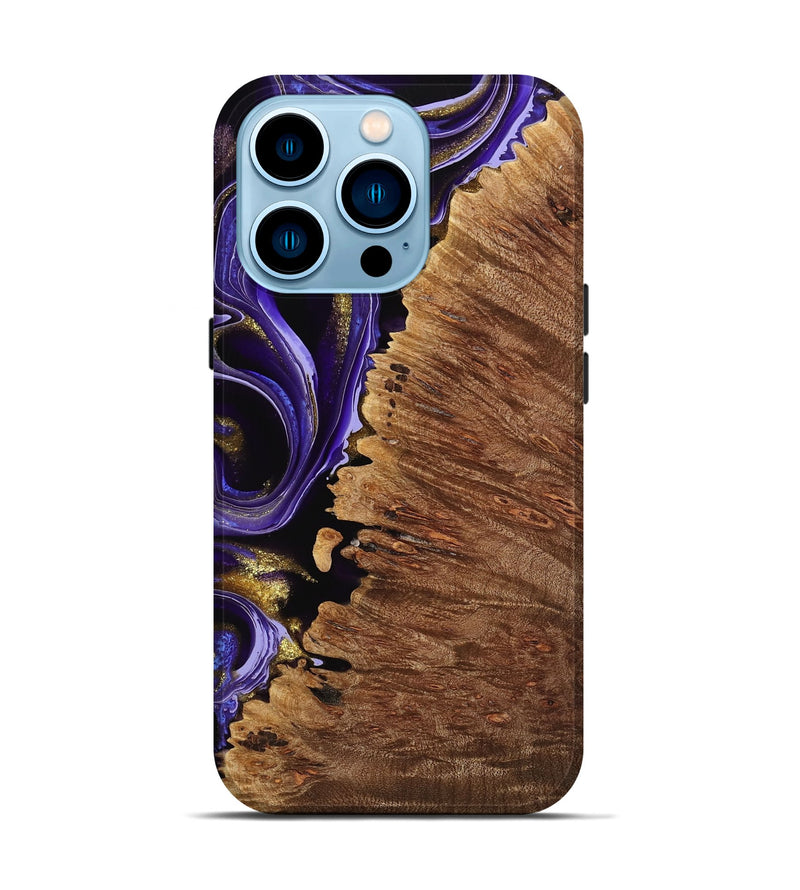 iPhone 14 Pro Wood Live Edge Phone Case - Marvel (Purple, 741624)