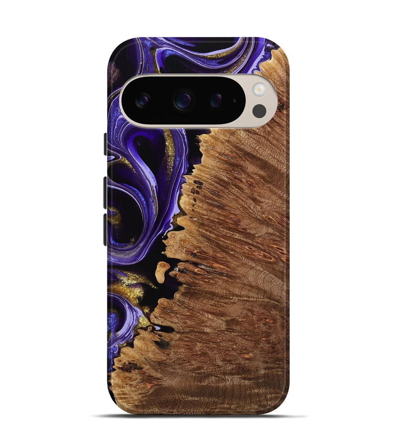 Pixel 9 Pro Wood Live Edge Phone Case - Marvel (Purple, 741624)