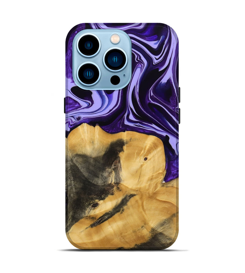 iPhone 14 Pro Wood Live Edge Phone Case - Condell (Purple, 741625)