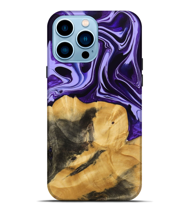 iPhone 14 Pro Max Wood Live Edge Phone Case - Condell (Purple, 741625)