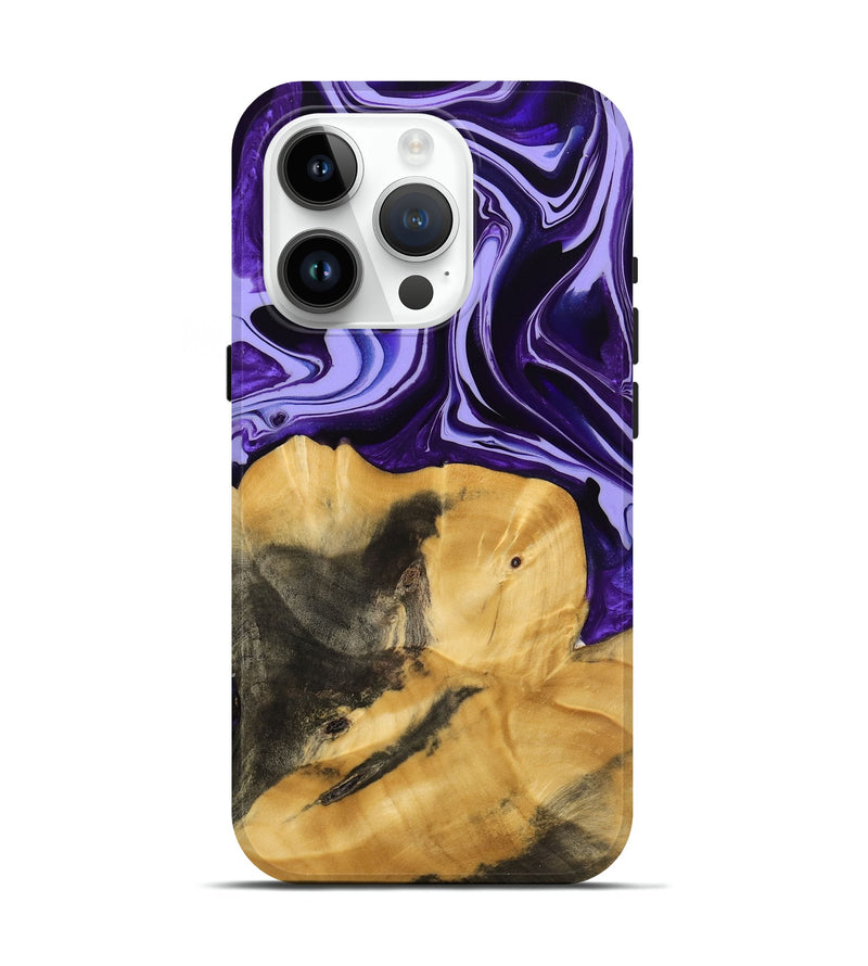 iPhone 15 Pro Wood Live Edge Phone Case - Condell (Purple, 741625)