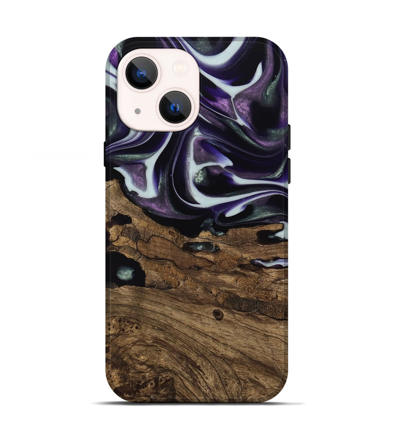 iPhone 13 Wood Live Edge Phone Case - Primus (Purple, 741626)