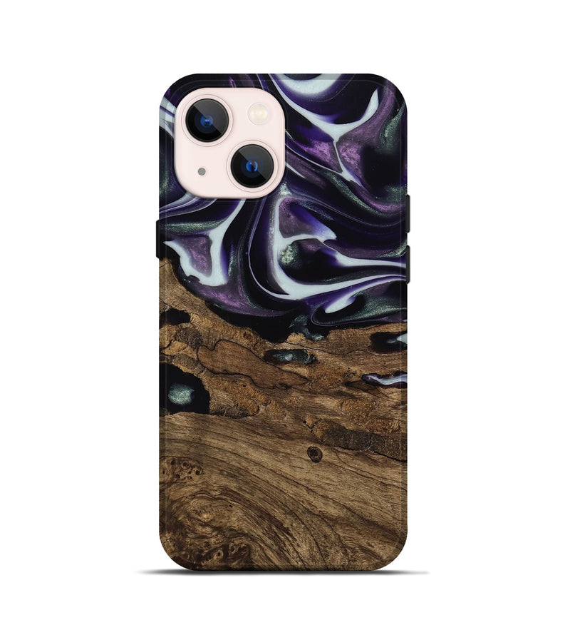 iPhone 13 mini Wood Live Edge Phone Case - Primus (Purple, 741626)